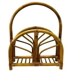 Vintage 1960s Arched Rattan Magazine Rack -CHAIRISH Shop vintage 1960s arched rattan magazine rack 5376