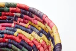 Vintage 1980s Rainbow Woven Basket -CHAIRISH Shop vintage 1980s rainbow woven basket 1303