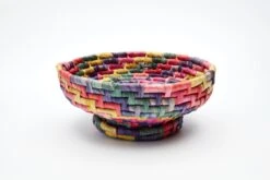 Vintage 1980s Rainbow Woven Basket -CHAIRISH Shop vintage 1980s rainbow woven basket 2678