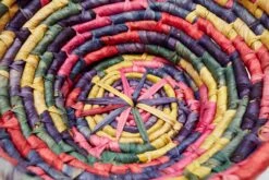 Vintage 1980s Rainbow Woven Basket -CHAIRISH Shop vintage 1980s rainbow woven basket 6745