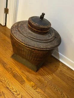 Vintage 19th Century Asian Woven Rattan Bamboo Storage Basket W/Lid And Monkey Detail -CHAIRISH Shop vintage 19th century asian woven rattan bamboo storage basket wlid and monkey detail 4132