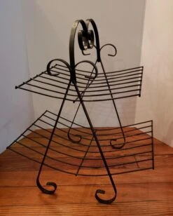 Vintage 2 Tier Black Metal Magazine Rack -CHAIRISH Shop vintage 2 tier black metal magazine rack 1757