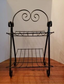 Vintage 2 Tier Black Metal Magazine Rack -CHAIRISH Shop vintage 2 tier black metal magazine rack 7990