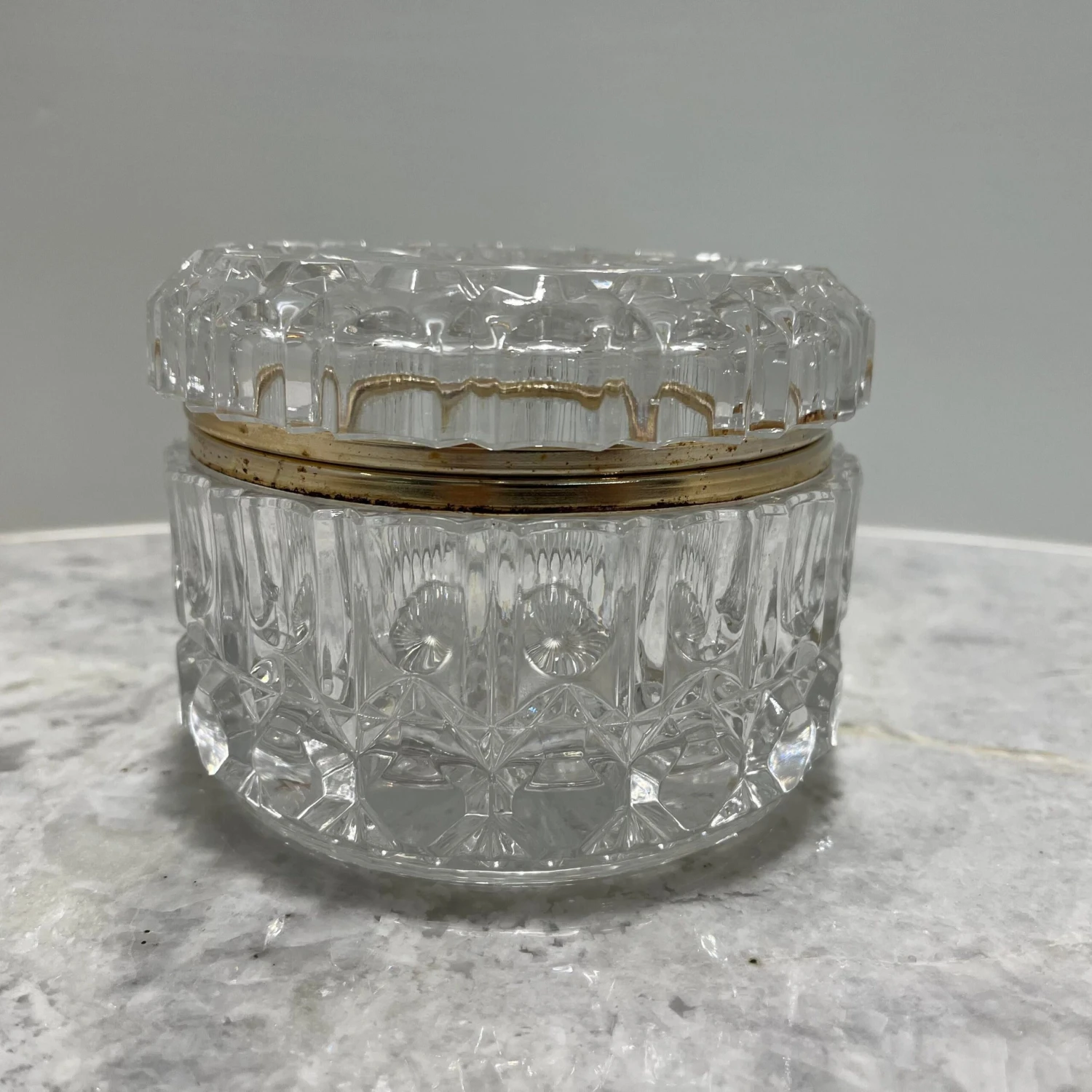 Vintage 5” Crystal Lidded Trinket Jewelry Box 9 Vintage 5” Crystal Lidded Trinket Jewelry Box - Image 7