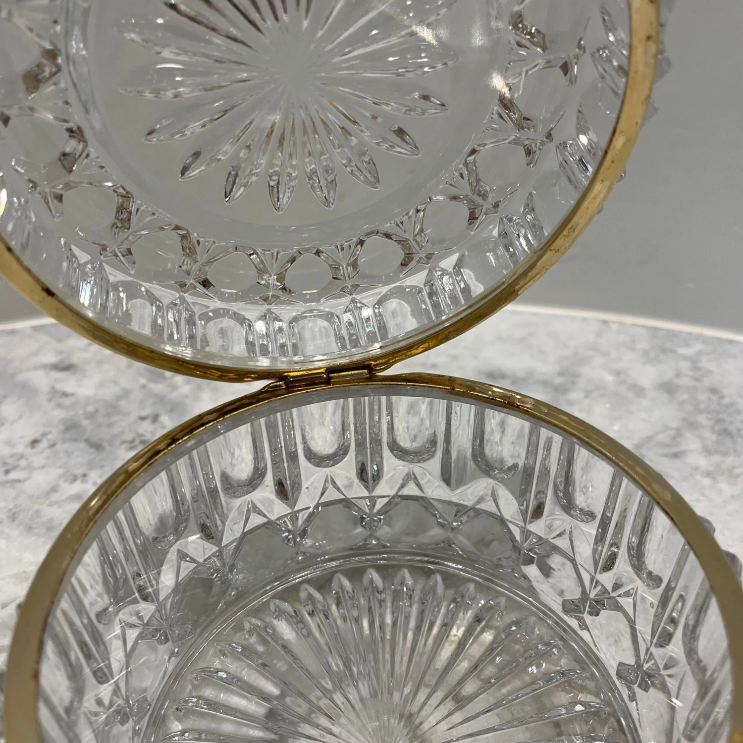 Vintage 5” Crystal Lidded Trinket Jewelry Box 8 Vintage 5” Crystal Lidded Trinket Jewelry Box - Image 6