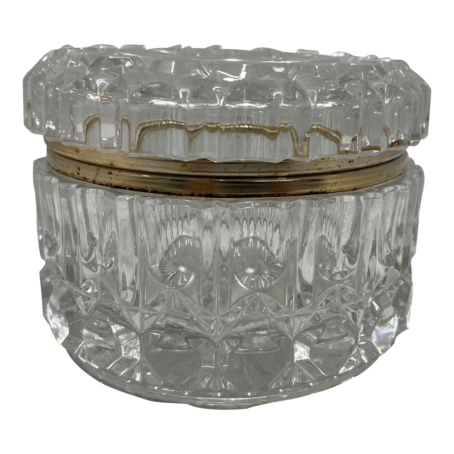 Vintage 5” Crystal Lidded Trinket Jewelry Box 3 Vintage 5” Crystal Lidded Trinket Jewelry Box