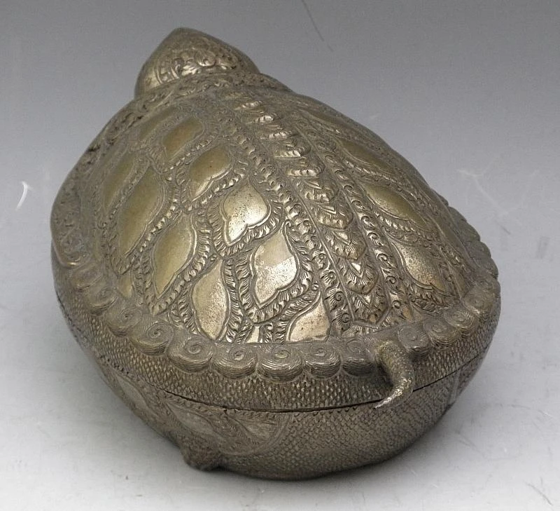 Vintage Asian Betel Nut Silver Turtle Box 6 Vintage Asian Betel Nut Silver Turtle Box - Image 4