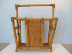 Vintage Bamboo And Rattan Magazine Rack -CHAIRISH Shop vintage bamboo and rattan magazine rack 6142