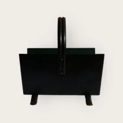 Vintage Black Magazine Rack In The Style Of Jacques Adnet, 1940s -CHAIRISH Shop vintage black magazine rack in the style of jacques adnet 1940s 8566