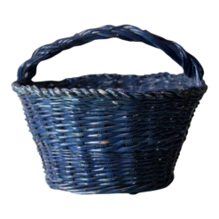 Vintage Blue Harvest Basket
