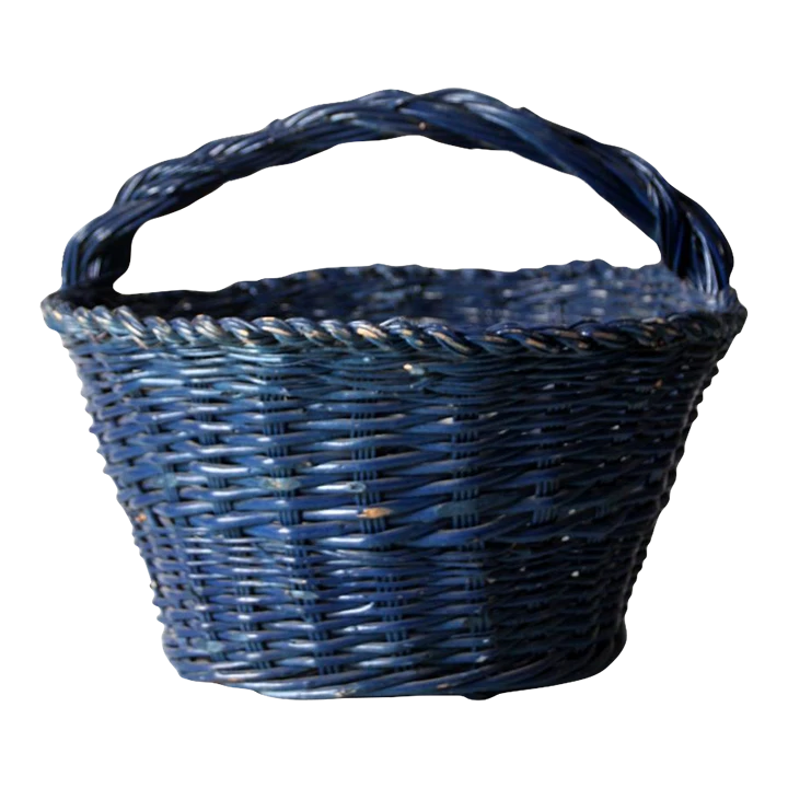 Vintage Blue Harvest Basket 3 Vintage Blue Harvest Basket