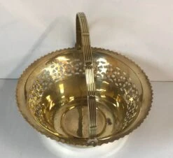 Vintage Brass Basket With Handle -CHAIRISH Shop vintage brass basket with handle 4967
