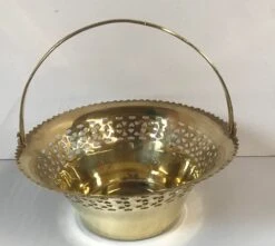 Vintage Brass Basket With Handle -CHAIRISH Shop vintage brass basket with handle 9108