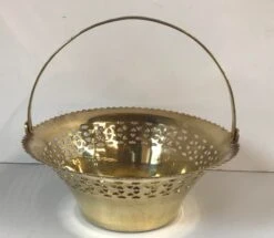 Vintage Brass Basket With Handle -CHAIRISH Shop vintage brass basket with handle 9227