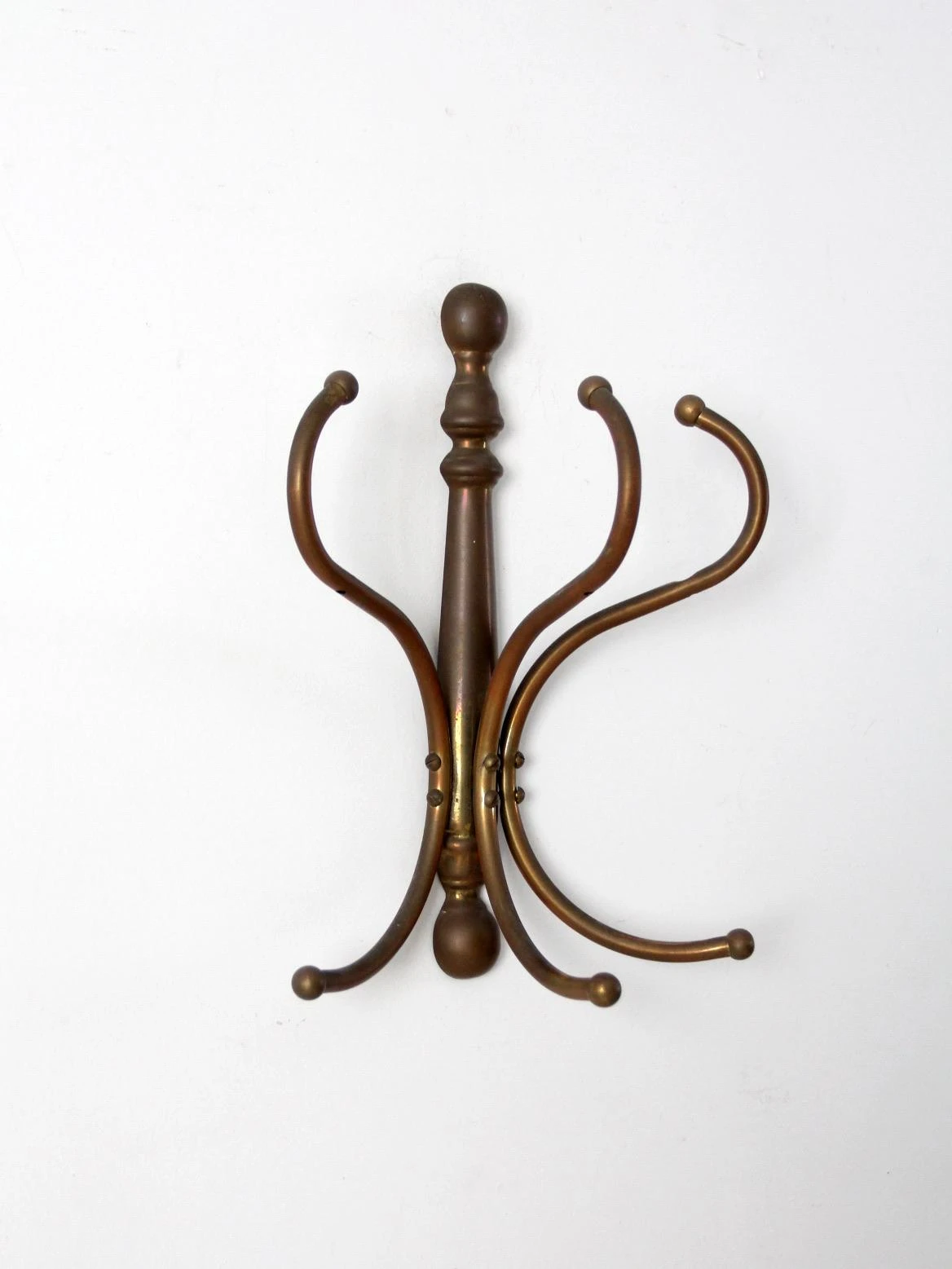 Vintage Brass Hanging Coat Rack 4 Vintage Brass Hanging Coat Rack - Image 2