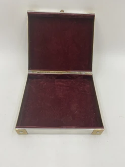 Vintage Brass Plated Silver Lined Box -CHAIRISH Shop vintage brass plated silver lined box 4537