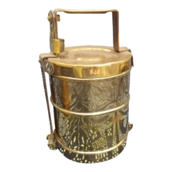 Vintage Brass Tiffin Lunch Box