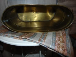 Vintage Brass Wood Container, 1970s -CHAIRISH Shop vintage brass wood container 1970s 6033