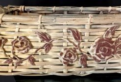 Vintage C1960s Large Whitewashed Graduated Oblong Gathering Basket With Handle And Floral Appliques 14 Vintage C1960s Large Whitewashed Graduated Oblong Gathering Basket With Handle And Floral Appliques -CHAIRISH Shop vintage c1960s large whitewashed graduated oblong gathering basket with handle and floral appliques 4344