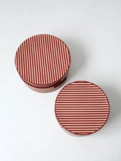 Vintage Candy Cane Stripe Hat Boxes Pair -CHAIRISH Shop vintage candy cane stripe hat boxes pair 3838