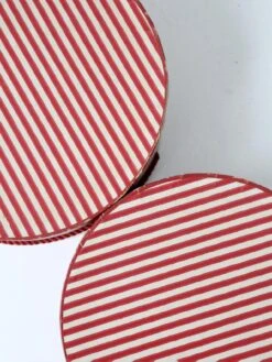 Vintage Candy Cane Stripe Hat Boxes Pair -CHAIRISH Shop vintage candy cane stripe hat boxes pair 6841