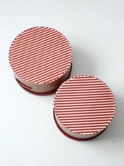 Vintage Candy Cane Stripe Hat Boxes Pair -CHAIRISH Shop vintage candy cane stripe hat boxes pair 9464