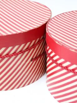 Vintage Candy Cane Stripe Hat Boxes Pair -CHAIRISH Shop vintage candy cane stripe hat boxes pair 9712