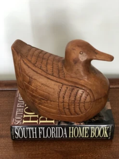 Vintage Carved Teak Wood Duck Box -CHAIRISH Shop vintage carved teak wood duck box 7601