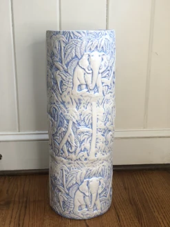 Vintage Ceramic Umbrella Stand With Jungle Scene -CHAIRISH Shop vintage ceramic umbrella stand with jungle scene 7276
