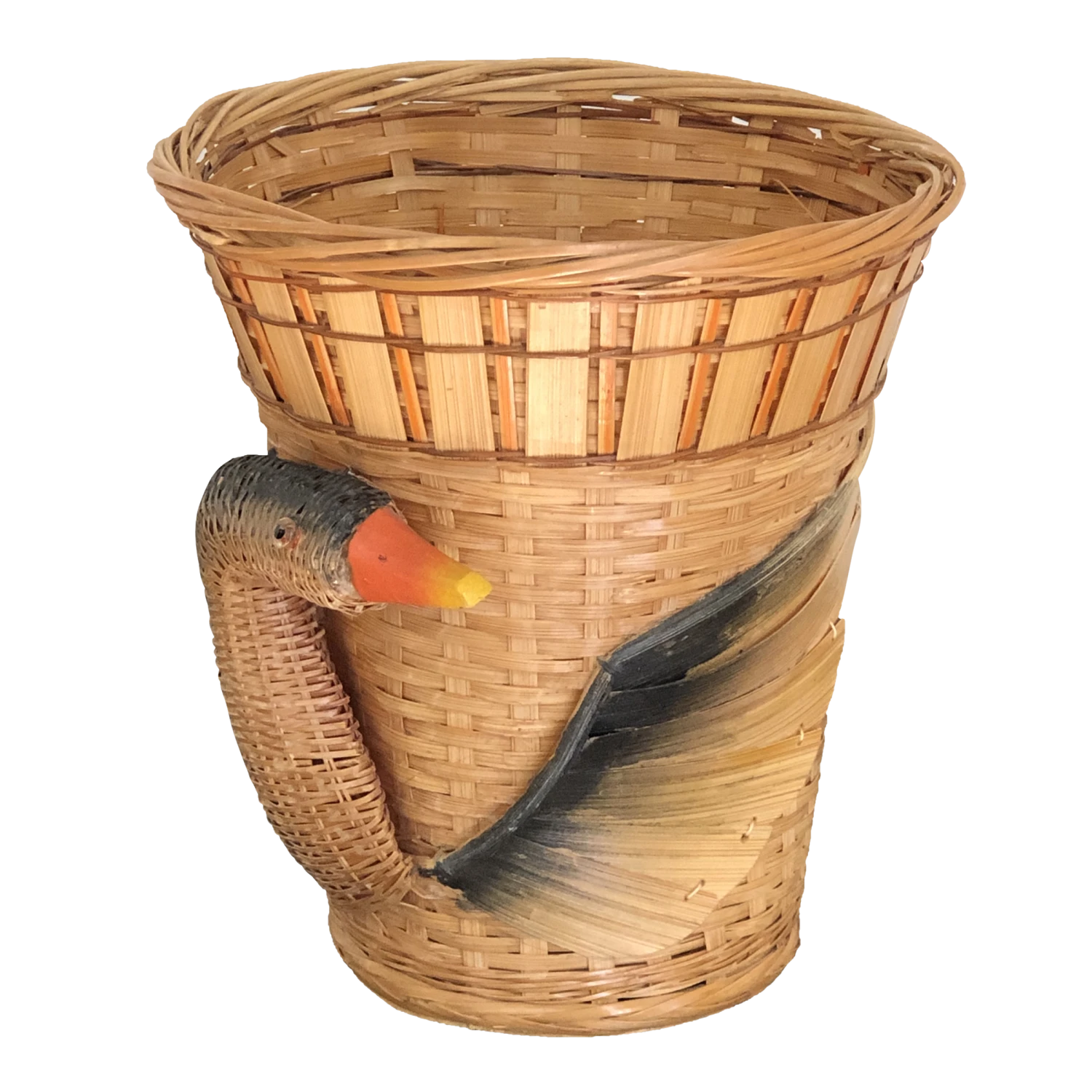 Vintage Chinese Black Swan Planter Basket 3 Vintage Chinese Black Swan Planter Basket