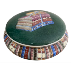 Vintage Chinoiserie Porcelain Covered Trinket Box