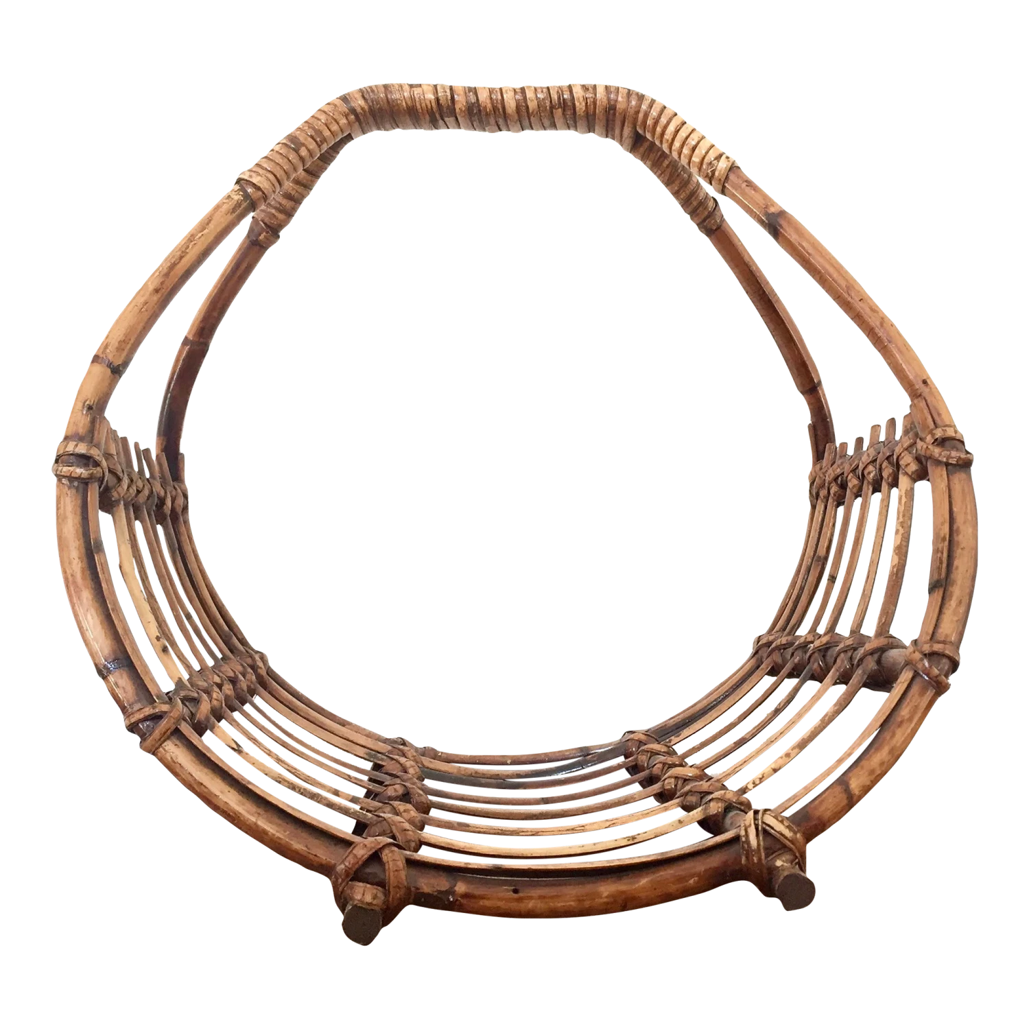 Vintage Chinoiserie Rattan Bamboo Magazine Rack 3 Vintage Chinoiserie Rattan Bamboo Magazine Rack