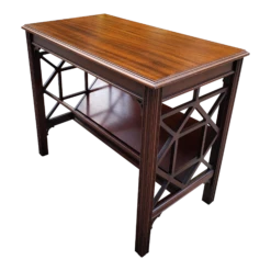 Vintage Chippendale Style Mahagony Book Rack Occasional Table