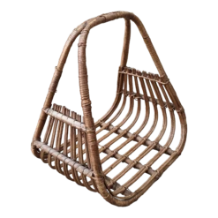 Vintage Coastal Boho Chic Magazine Log Holder Basket