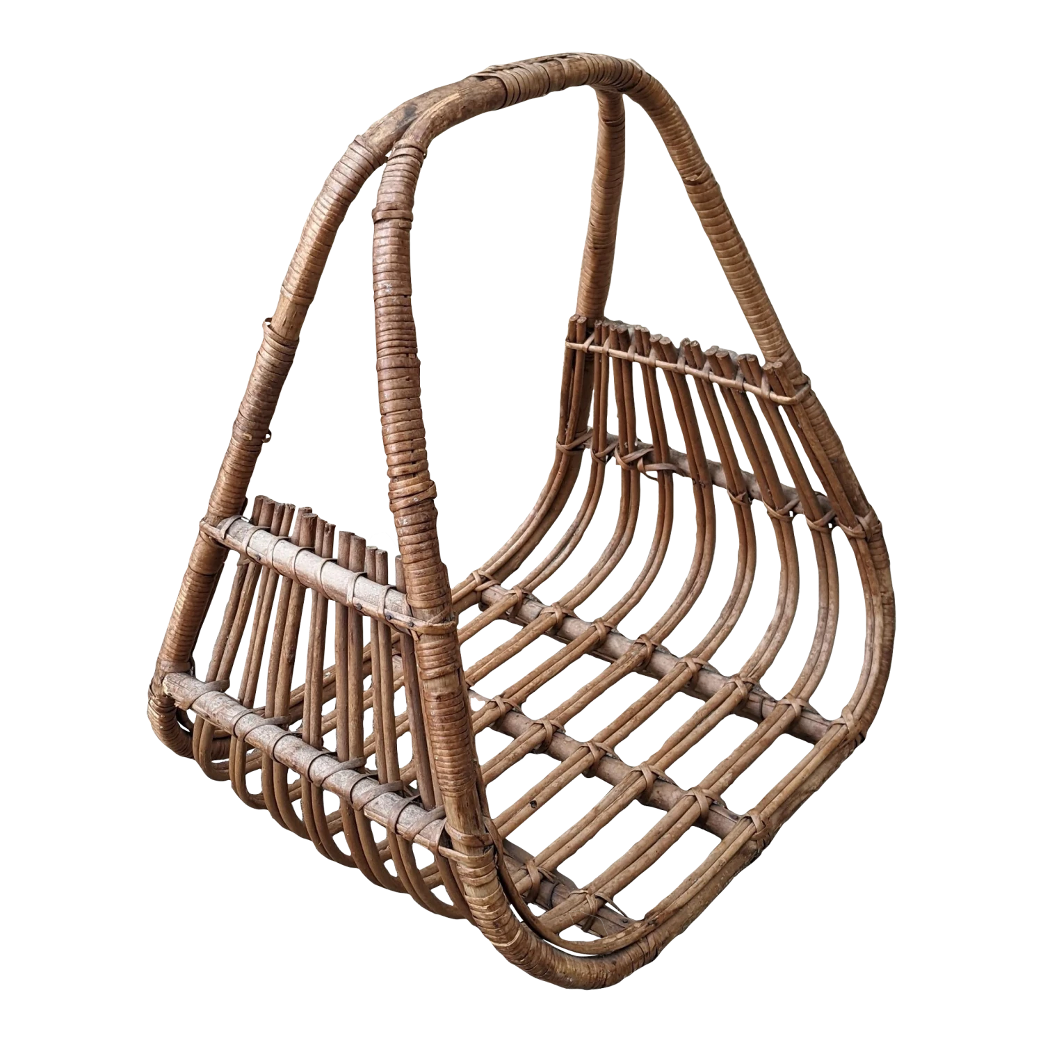 Vintage Coastal Boho Chic Magazine Log Holder Basket 3 Vintage Coastal Boho Chic Magazine Log Holder Basket