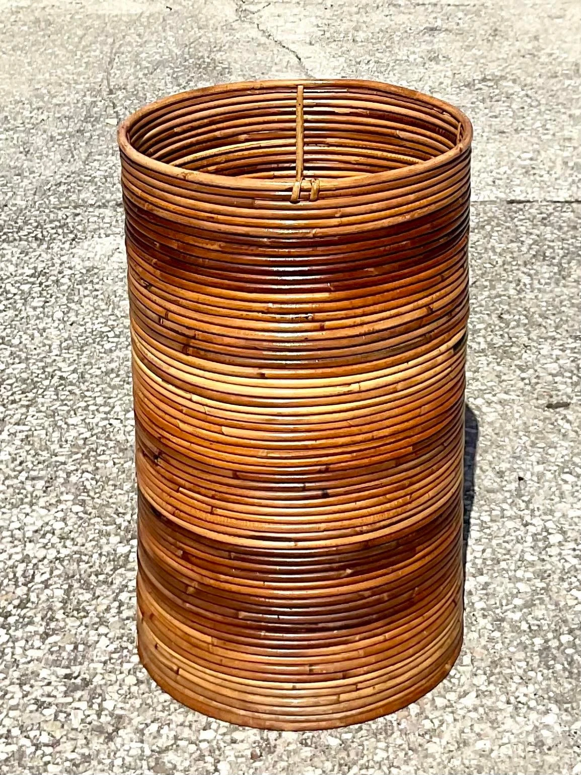 Vintage Coastal Pencil Reed Tall Basket 7 Vintage Coastal Pencil Reed Tall Basket - Image 5