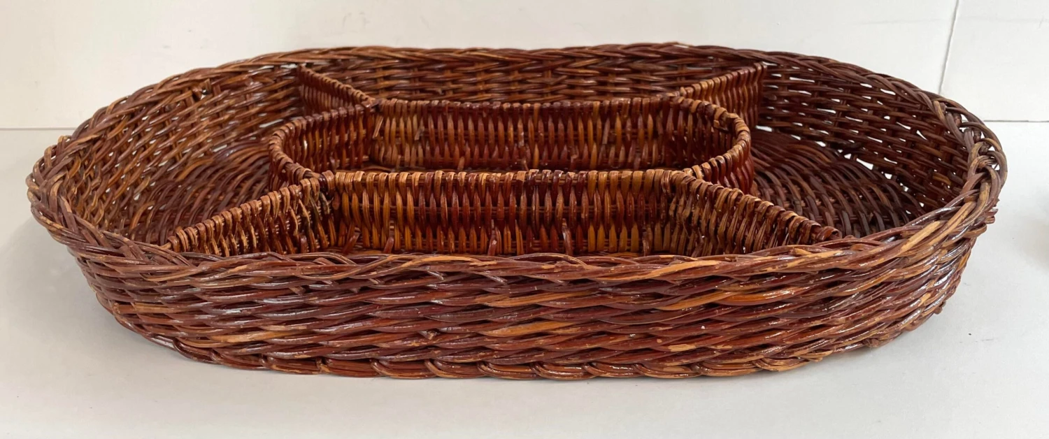Vintage Divided Wicker Basket 7 Vintage Divided Wicker Basket - Image 5