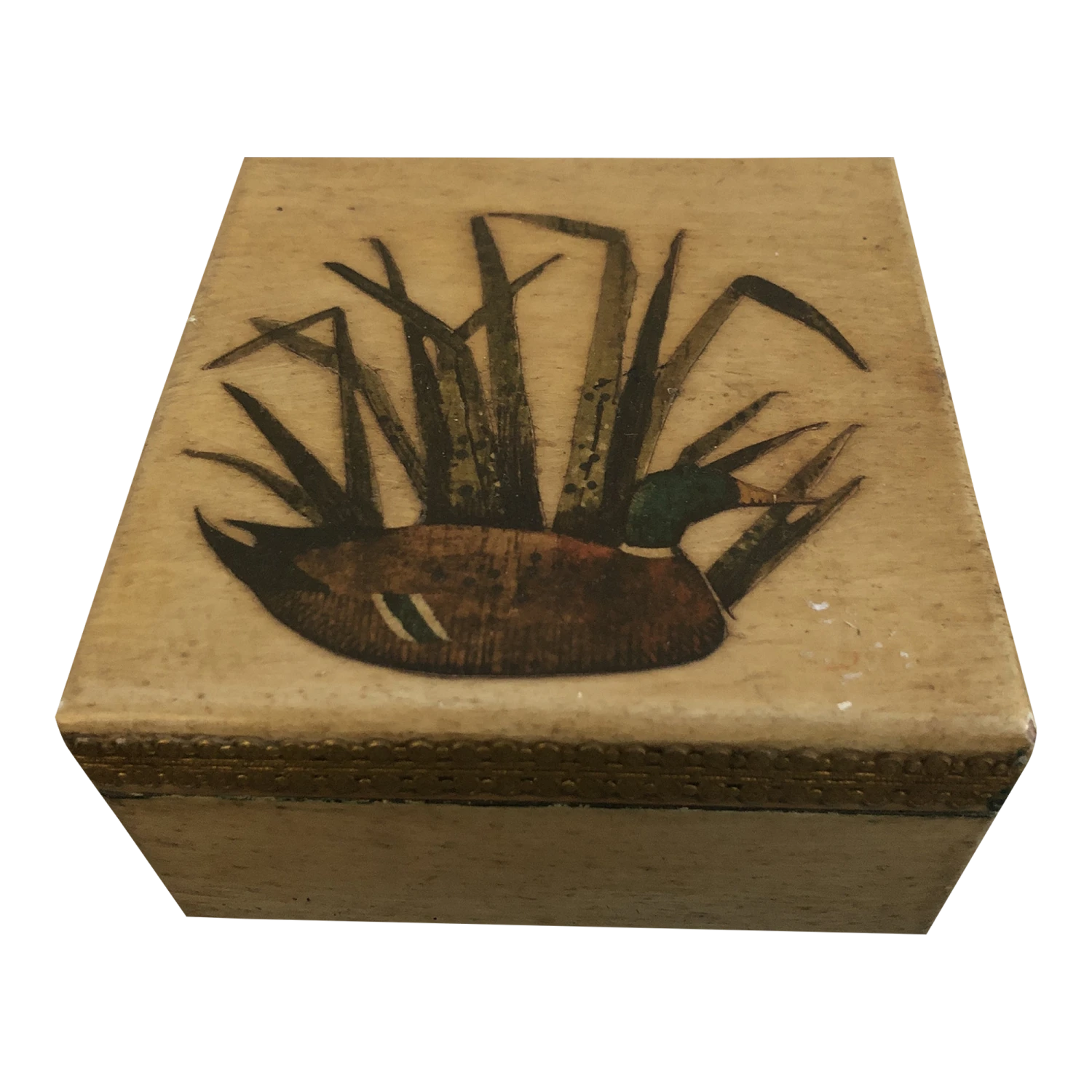 Vintage Duck Decoy Footed Box 3 Vintage Duck Decoy Footed Box