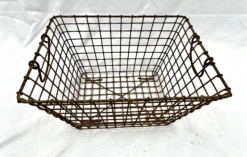 Vintage Early 1900s French Metal Oyster Basket -CHAIRISH Shop vintage early 1900s french metal oyster basket 0181