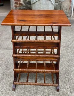 Vintage Farmhouse Pine Turned Spindle Magazine Record Rack Holder -CHAIRISH Shop vintage farmhouse pine turned spindle magazine record rack holder 8400