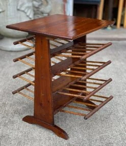 Vintage Farmhouse Pine Turned Spindle Magazine Record Rack Holder -CHAIRISH Shop vintage farmhouse pine turned spindle magazine record rack holder 9058