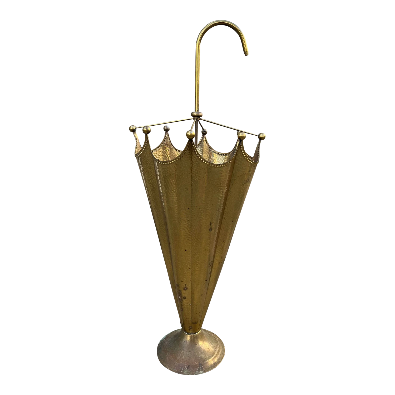 Vintage French Brass Umbrella Stand 3 Vintage French Brass Umbrella Stand
