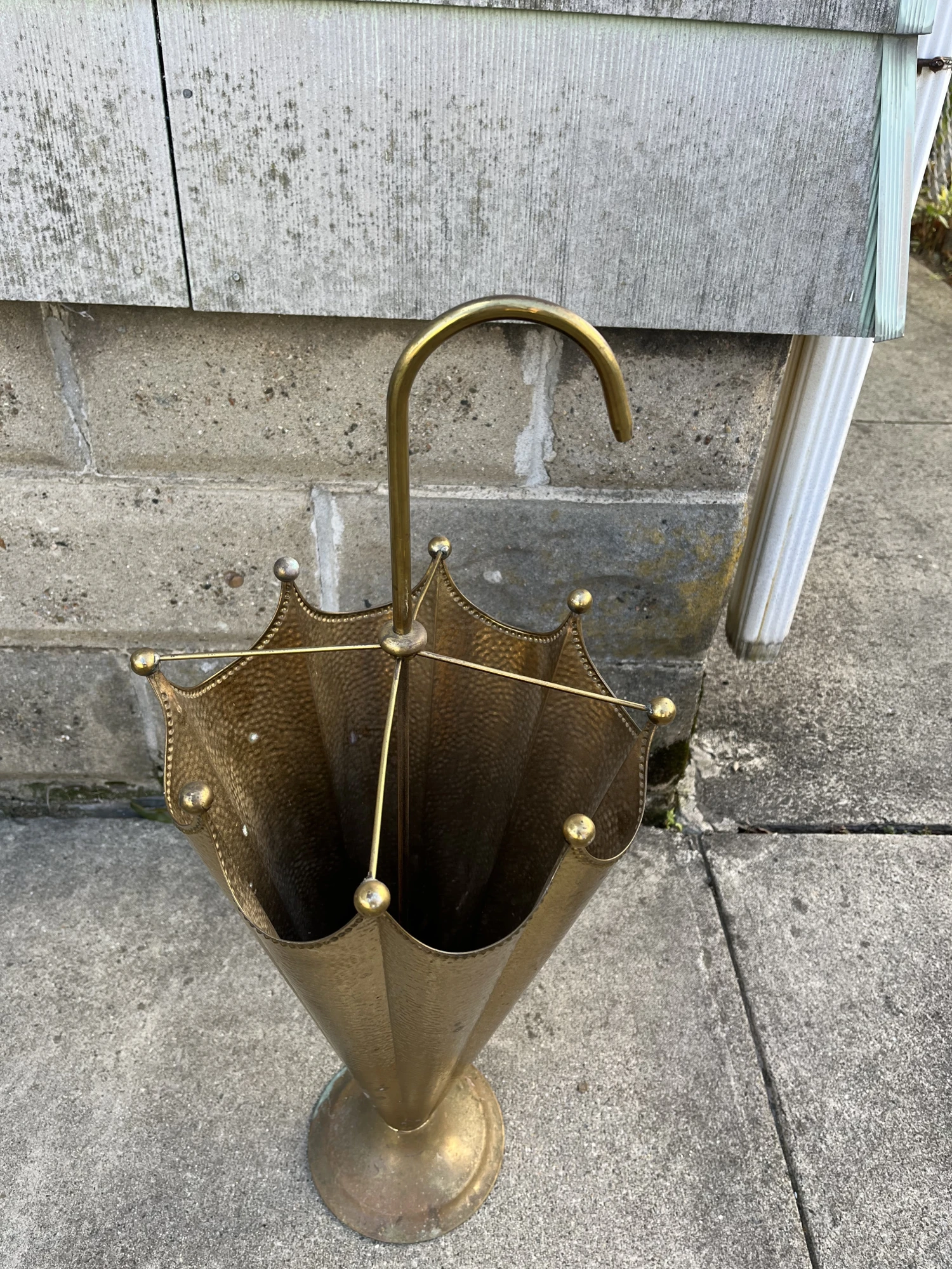 Vintage French Brass Umbrella Stand 4 Vintage French Brass Umbrella Stand - Image 2