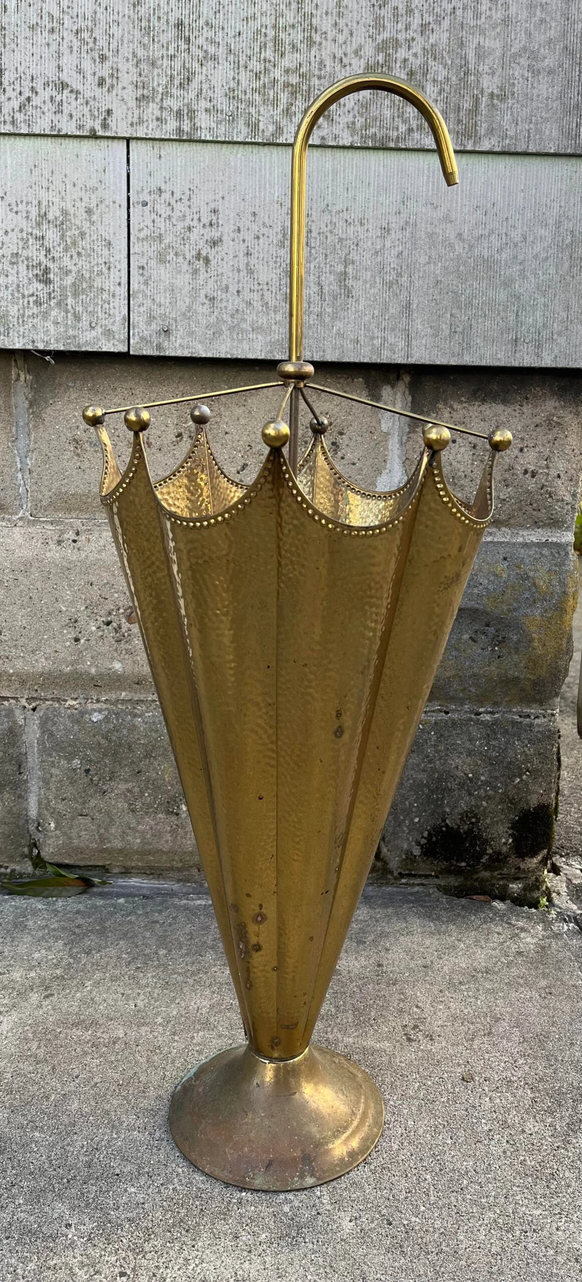 Vintage French Brass Umbrella Stand 5 Vintage French Brass Umbrella Stand - Image 3