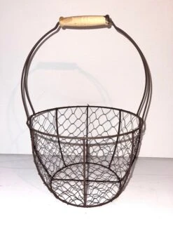 Vintage French Deco Iron Wire Egg Basket -CHAIRISH Shop vintage french deco iron wire egg basket 7233