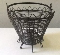 Vintage French Farm Wire Basket With Feet & Swivel Handle -CHAIRISH Shop vintage french farm wire basket with feet and swivel handle 1495