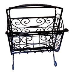 Vintage French Styled Wrought Iron Magazine Rack