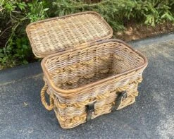 Vintage French Wicker Laundry Basket Linen Trunk -CHAIRISH Shop vintage french wicker laundry basket linen trunk 0589
