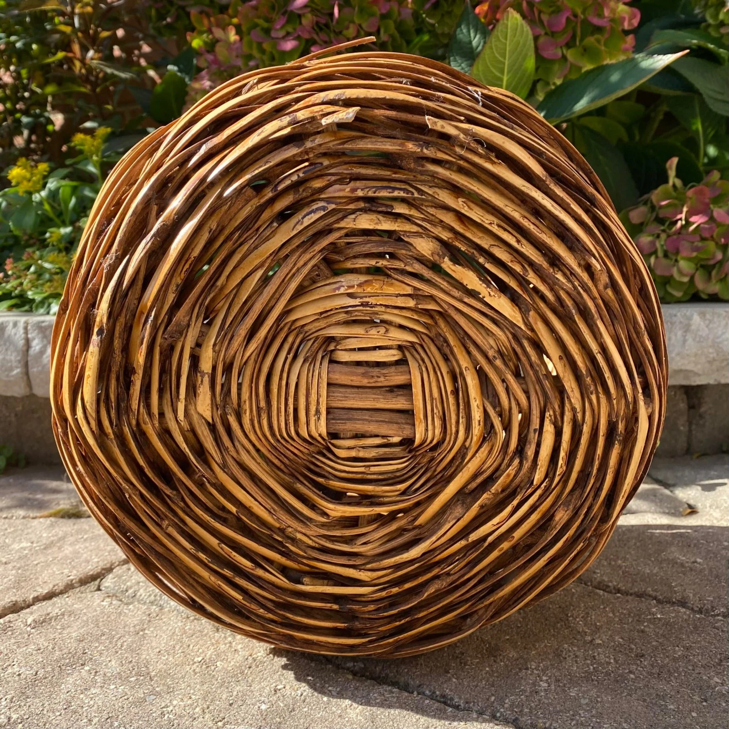 Vintage French Woven Wicker Basket With Handle 9 Vintage French Woven Wicker Basket With Handle - Image 7