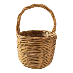 Vintage French Woven Wicker Basket With Handle